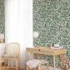 Papier peint plantes de Datura et feuilles vertes - 85x260 cm (l x h)