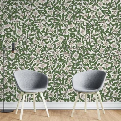 Papier peint plantes de Datura et feuilles vertes - 85x260 cm (l x h)