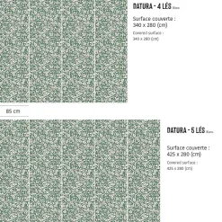 Papier peint plantes de Datura et feuilles vertes - 85x260 cm (l x h)
