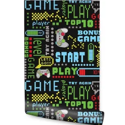 Papier Peint Pour Chambre D'Enfant JEU Sous-Titres Colorés