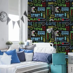 Papier Peint Pour Chambre D'Enfant JEU Sous-Titres Colorés