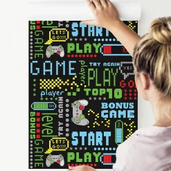Papier Peint Pour Chambre D'Enfant JEU Sous-Titres Colorés