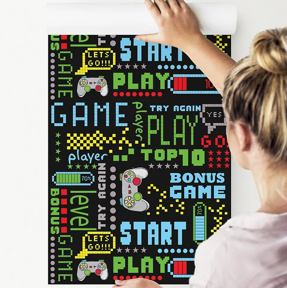 Papier Peint Pour Chambre D'Enfant JEU Sous-Titres Colorés