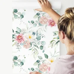 Papier Peint Pour Chambre FLEURS Feuilles Eucalyptus Nature