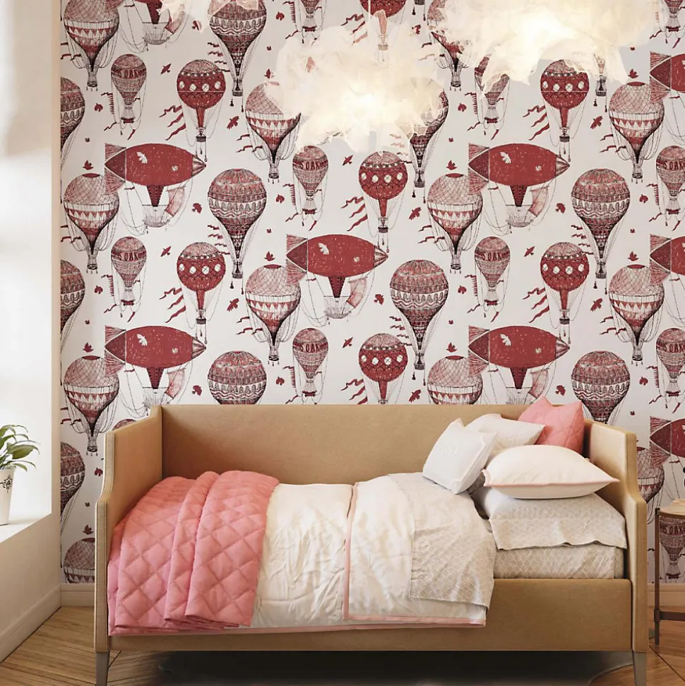 Papier peint pour enfant avec mongolfières - 510x260 cm (l x h)