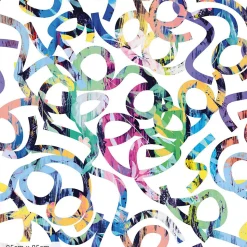 Papier peint pour enfants illustrant des confettis colorés - 510x260 cm (l x h)