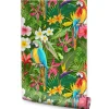 Papier Peint Pour La Chambre PERROQUETS Fleurs Tropicales Feuilles