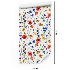 Papier Peint Pour La Chambre FLEURS Coquelicots Colorés Plantes
