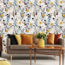 Papier Peint Pour La Chambre FLEURS Colorés Style Slave