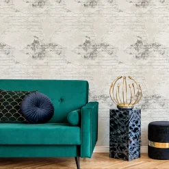 Papier Peint Pour la Chambre Intissé Brique Effet 3D Béton