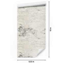 Papier Peint Pour la Chambre Intissé Brique Effet 3D Béton