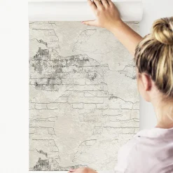 Papier Peint Pour la Chambre Intissé Brique Effet 3D Béton