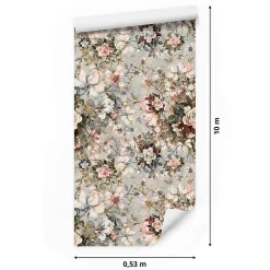 Papier Peint Pour La Chambre FLEURS Roses Feuilles Nature