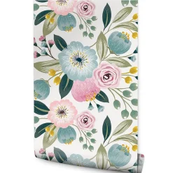 Papier Peint Pour Salon FLEURS Colorées Feuilles Plantes
