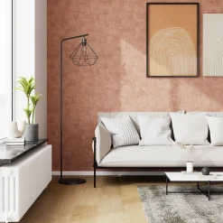 Papier peint pré-encollé vinyle intissé uni Easy Roll GoodHome Bagatelle rose l.53 x H.1005 cm