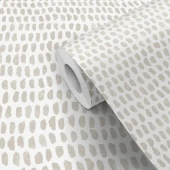 Papier peint pré-encollé vinyle intissé géométrique Easy Roll GoodHome Ascott beige l.53 x H.1005 cm
