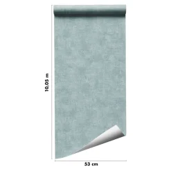 Papier peint pré-encollé vinyle intissé uni bleu pailleté Easy Roll GoodHome Bagatelle l.53 x H.1005 cm