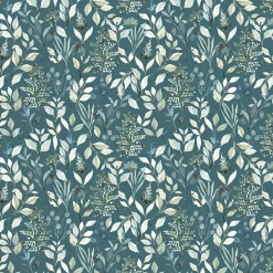 Papier peint pré-encollé vinyle intissé fleuri Easy Roll GoodHome Begonia bleu l.53 x H.1005 cm