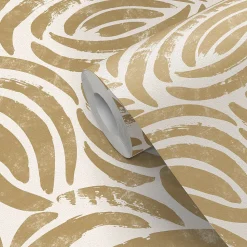 Papier peint pré-encollé vinyle intissé géométrique Easy Roll GoodHome Aubrey beige l.53 x H.1005 cm