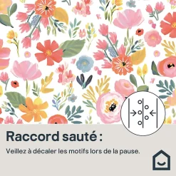 Papier peint pré-encollé vinyle intissé bouquet de fleurs Easy Roll GoodHome Tullie rose l.53 x H.1005 cm