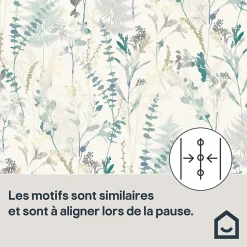 Papier peint pré-encollé vinyle intissé eucalyptus Easy Roll GoodHome Elcot bleu pastel l.53 x H.1005 cm