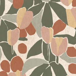 Papier peint pré-encollé vinyle intissé fleuri Easy Roll GoodHome Bahulu multicolore l.53 x H.1005 cm