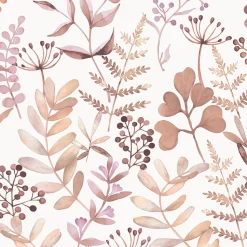 Papier peint pré-encollé vinyle intissé botanique Easy Roll GoodHome Olivia rose l.53 x H.1005 cm