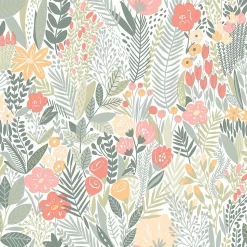 Papier peint pré-encollé vinyle intissé fleuri Easy Roll GoodHome Aristea multicolore l.53 x H.1005 cm