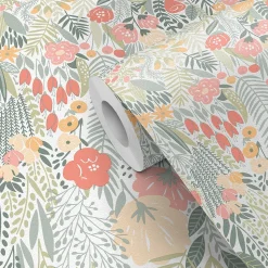 Papier peint pré-encollé vinyle intissé fleuri Easy Roll GoodHome Aristea multicolore l.53 x H.1005 cm