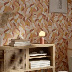 Papier peint pré-encollé vinyle intissé art déco Easy Roll GoodHome Apricot multicolore l.53 x H.1005 cm