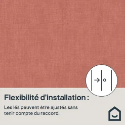 Papier peint pré-encollé vinyle intissé uni terracotta Easy Roll GoodHome Coppins l.53 x H.1005 cm