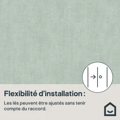 Papier peint pré-encollé vinyle intissé uni vert d'eau Easy Roll GoodHome Coppins l.53 x H.1005 cm