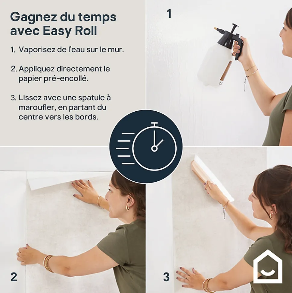 Papier peint pré-encollé vinyle intissé rayures rose Easy Roll GoodHome Penrose l.53 x H.1005 cm