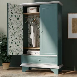 Papier peint pré-encollé vinyle intissé fleuri Easy Roll GoodHome Cedrela vert l.53 x H.1005 cm