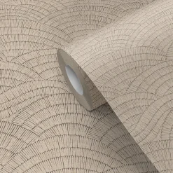 Papier peint pré-encollé vinyle intissé géométrique Easy Roll GoodHome Barrington beige l.53 x H.1005 cm
