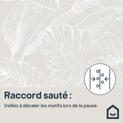 Papier peint pré-encollé vinyle intissé feuilage Easy Roll GoodHome Ufford beige l.53 x H.1005 cm