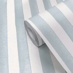 Papier peint pré-encollé vinyle à rayures Easy Roll GoodHome Satori rayures bleu l.53 x H.1005 cm
