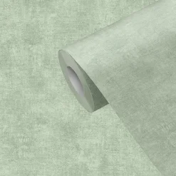 Papier peint pré-encollé vinyle intissé uni vert pailleté Easy Roll GoodHome Bagatelle l.53 x H.1005 cm