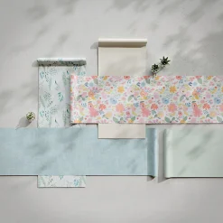 Papier peint pré-encollé vinyle intissé uni vert pailleté Easy Roll GoodHome Bagatelle l.53 x H.1005 cm
