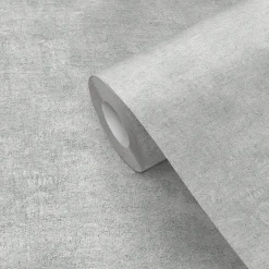 Papier peint pré-encollé vinyle intissé uni Easy Roll GoodHome Bagatelle gris l.53 x H.1005 cm