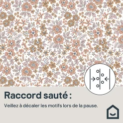 Papier peint pré-encollé vinyle intissé fleuri rose Easy Roll GoodHome Lovko l.53 x H.1005 cm