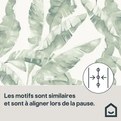 Papier peint pré-encollé vinyle intissé feuillage Easy Roll GoodHome Halton vert l.53 x H.1005 cm