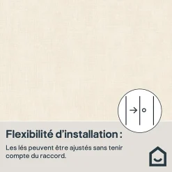 Papier peint pré-encollé vinyle intissé uni beige Easy Roll GoodHome Coppins l.53 x H.1005 cm
