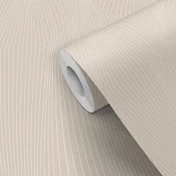 Papier peint pré-encollé vinyle intissé géométrique Easy Roll GoodHome Barlow beige l.53 x H.1005 cm