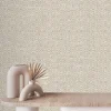 Papier peint pré-encollé vinyle intissé uni Easy Roll GoodHome Cahors beige l.53 x H.1005 cm
