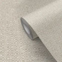 Papier peint pré-encollé vinyle intissé uni Easy Roll GoodHome Cahors beige l.53 x H.1005 cm