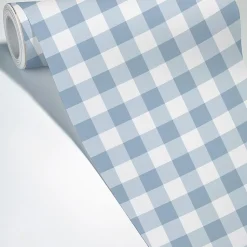Papier peint raccordable - Vichy - Bleu - intissé : 150g/m² - 4 lés : 192x270cm