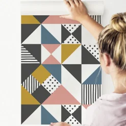 Papier Peint Triangles d'ornements Motif Géométrie Abstraction