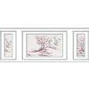 Papier peint trompe l'oeil boiserie, 75x200cm. Toile arbre rouge pour décor intérieur panoramique. Donnez une nouvelle vie à votre