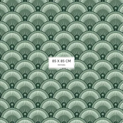 Papier peint vintage avec motifs géométriques verts - 510x260 cm (l x h)